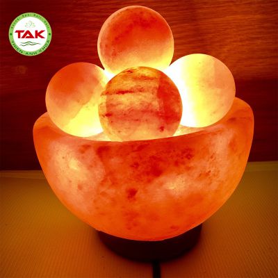 Đèn đá muối hình bát - tài lộc Đèn đá muối hình bát - tài lộc